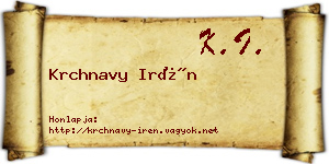 Krchnavy Irén névjegykártya